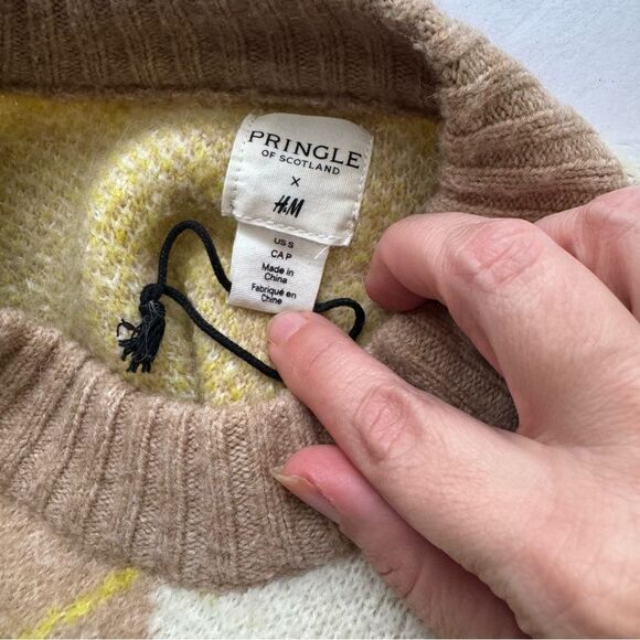 Pringle of Scotland x H&M Diamond Check Wool Blend Sweater - Picture 7 of 9